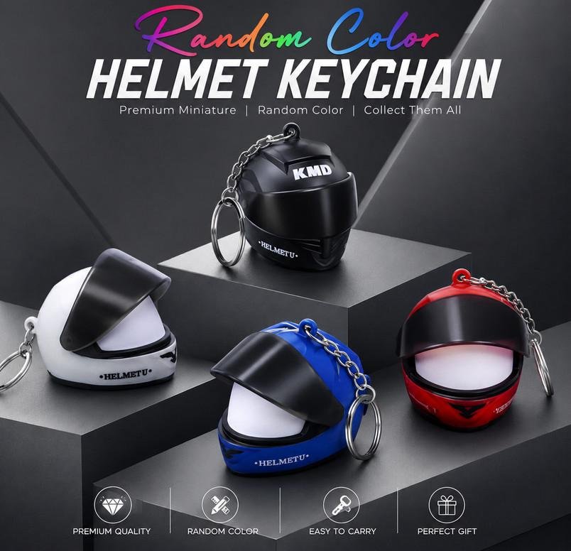Helmet Keychain With Light